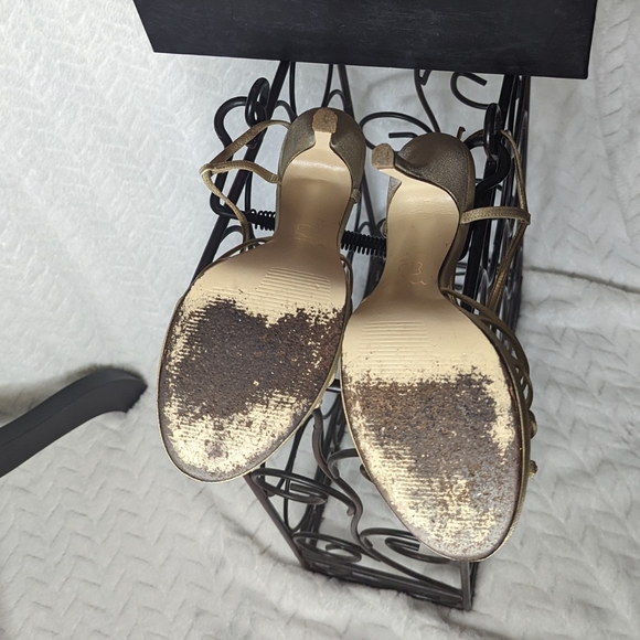 Nina "Blossom" Gold w. Rhinestone detail, 3" Slingback heels Sz 7M - Picture 2 of 9